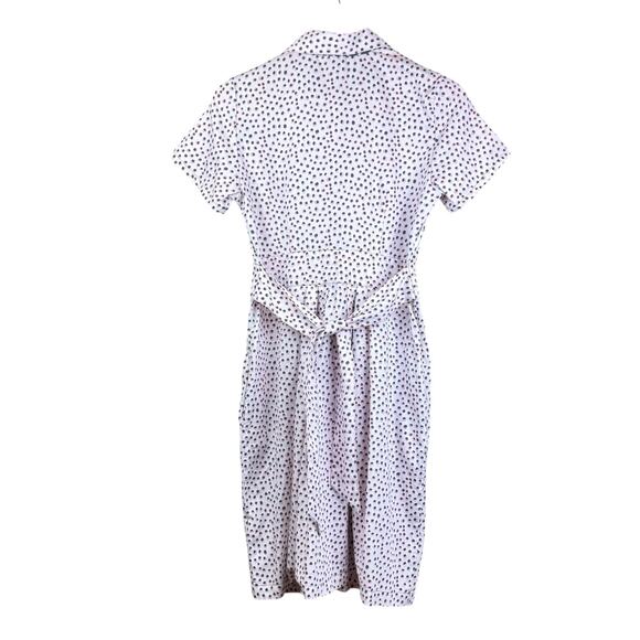 Foxcroft Vienna Short Sleeve Button Up Demure Dots 100% Cotton Shirt Dress - Picture 8 of 13